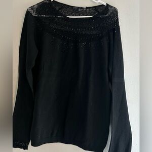 Black Bedazzled Whitee House Black Market Top